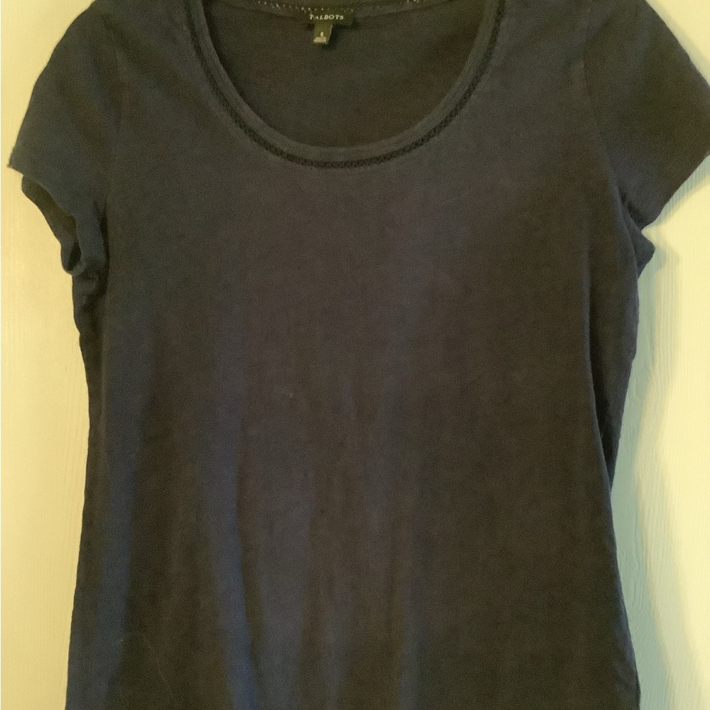 Talbots Classic Navy Short Sleeve Tee